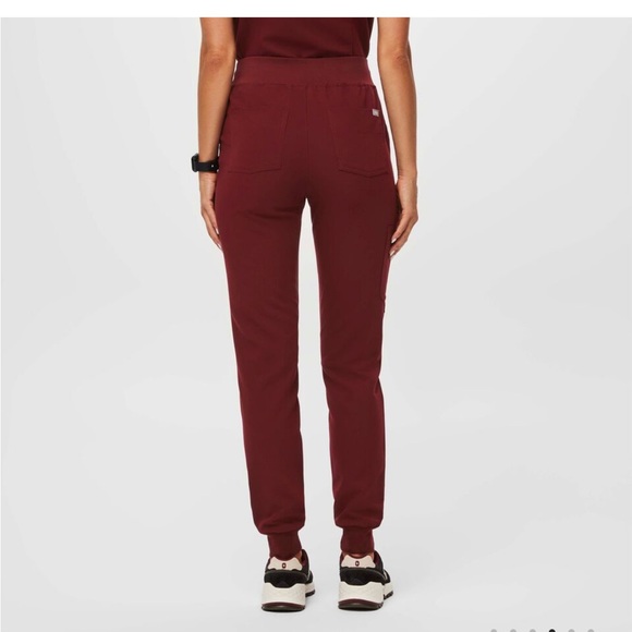 FIGS Burgundy Zamora High Waisted Tall Jogger Scrub Pants - Picture 4 of 4